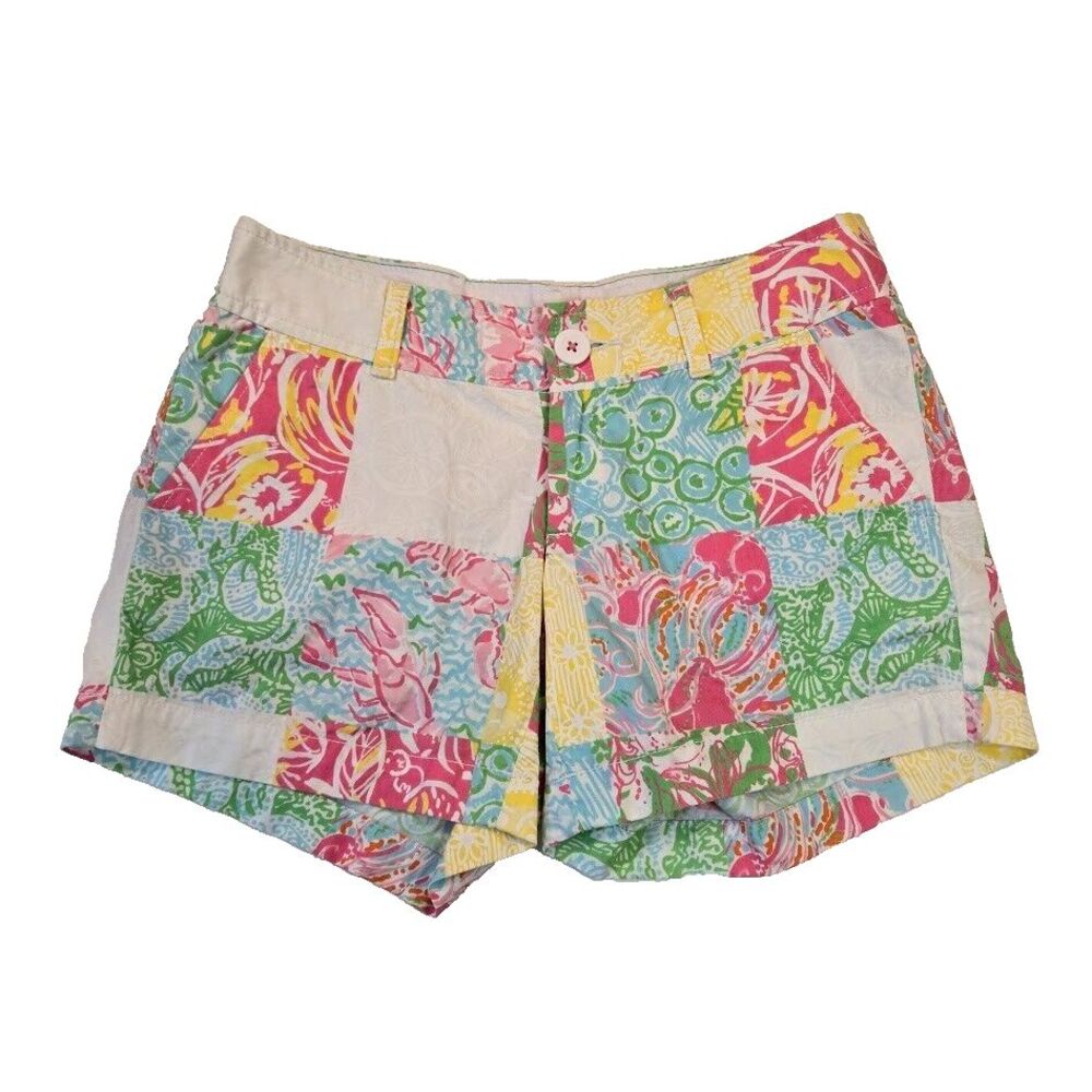 Lilly Pulitzer The Callahan Short Maine Patchwork Print Women's Size 0 5" Inseam